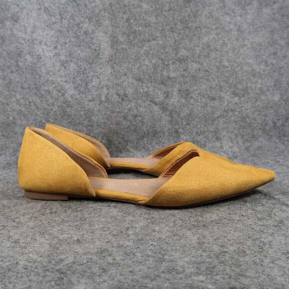 Old Navy Shoes Womens 8 Flats Slip On Skimmer D'Orsay Casual Yellow Almond Toe - Picture 1 of 11